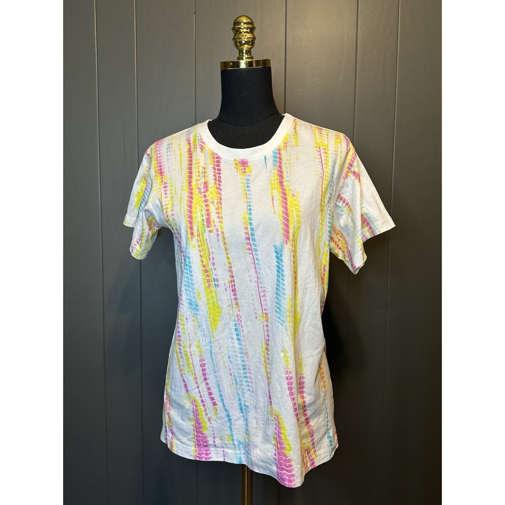 Hemanta And Bandits Tie Dye Printed Scoop Neck Tee Shirt XS Extra Small
